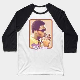 Stevie Wonder / Retro Aesthetic Fan Design Baseball T-Shirt